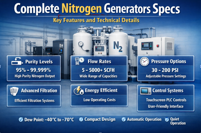 Complete Nitrogen Generators Specs: Key Features and Technical Details